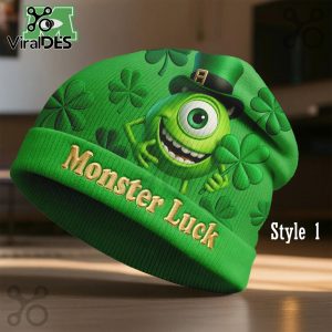 Mike Wazowski St Patricks Day Beanie Hat
