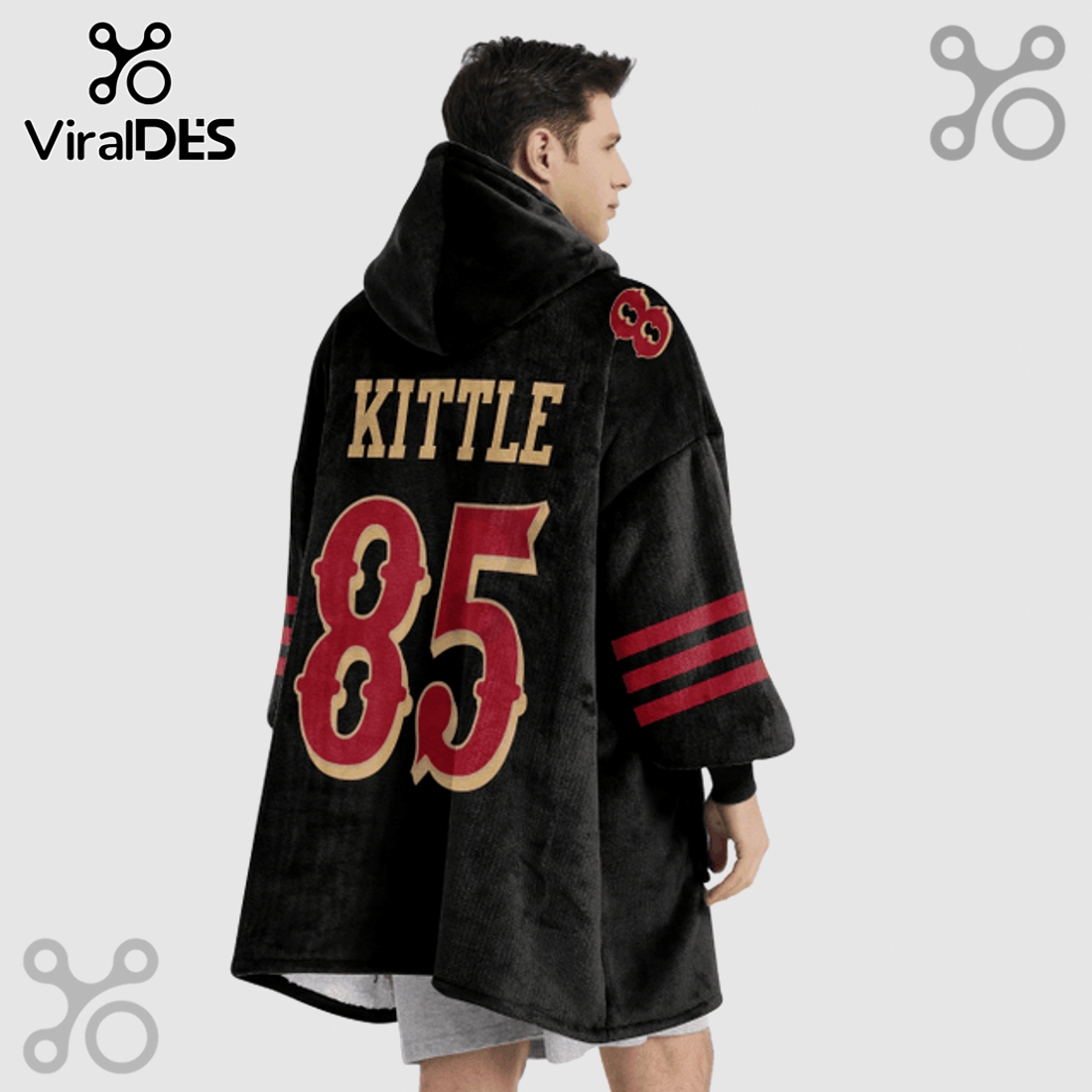 George Kittle 85 San Francisco 49ers Faithful Player Oversized Blanket Hoodie George Kittle 85 San Francisco 49ers Faithful Player Oversized Blanket Hoodie