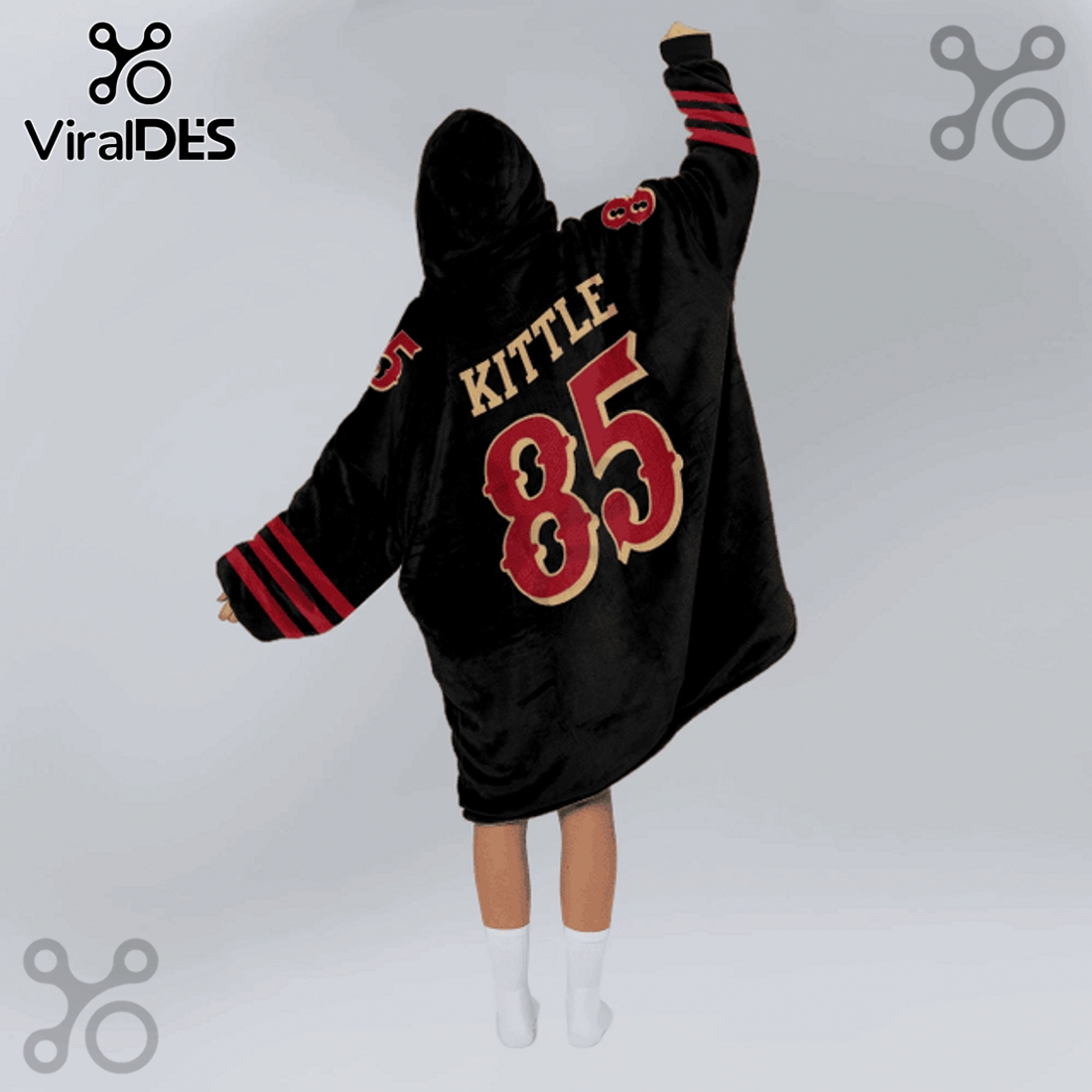 George Kittle 85 San Francisco 49ers Faithful Player Oversized Blanket Hoodie George Kittle 85 San Francisco 49ers Faithful Player Oversized Blanket Hoodie