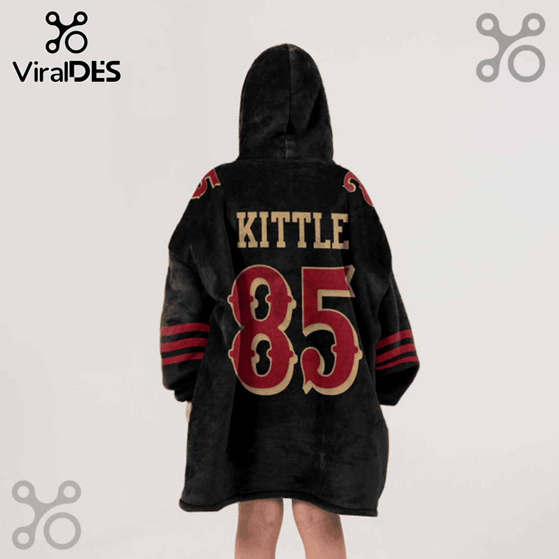 George Kittle 85 San Francisco 49ers Faithful Player Oversized Blanket Hoodie George Kittle 85 San Francisco 49ers Faithful Player Oversized Blanket Hoodie