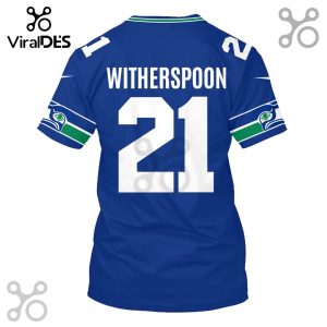 Blue sports jersey with 'WITHERSPOON' and number '21' on the back.!