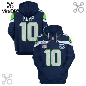 Seattle Seahawks Kupp 10 Super Bowl LVI 50th Anniversary 3D Hoodie