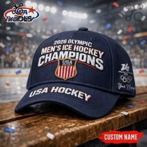 USA Hockey 2026 Olympic Champions, Personalized Premium Baseball Cap