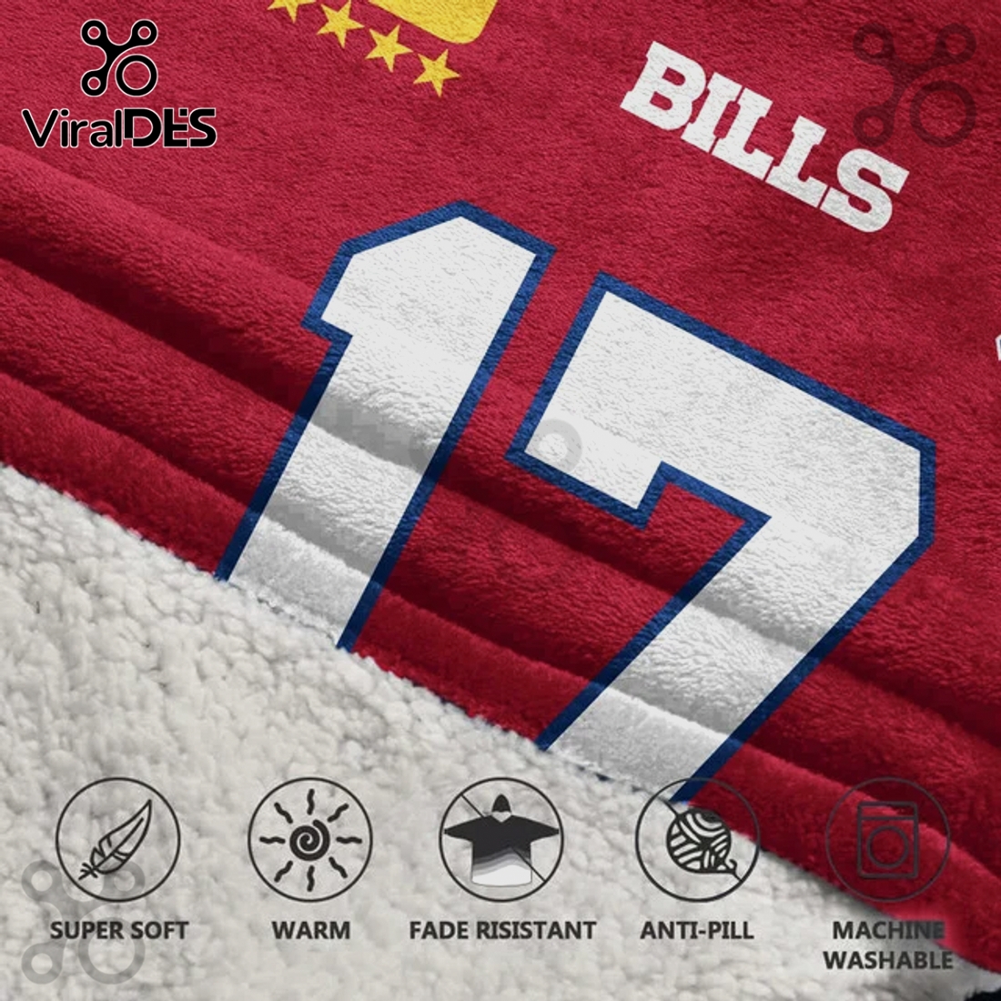 Josh Allen Buffalo Bills 17 NFL Player Red Oversized Blanket Hoodie Josh Allen Buffalo Bills 17 NFL Player Red Oversized Blanket Hoodie