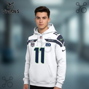Seattle Seahawks Smith-Njigba 11 Super Bowl LVIII 58th Anniversary 3D Pullover Hoodie