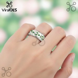 Hello Kitty Custom Name Silver Tungsten Ring