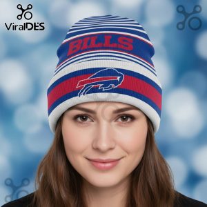 Buffalo Bills NFL Striped Knit Cuffed Beanie Hat