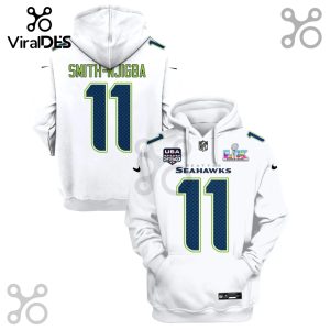 Seattle Seahawks Smith-Njigba 11 Super Bowl LVIII 3D Graphic Pullover Hoodie