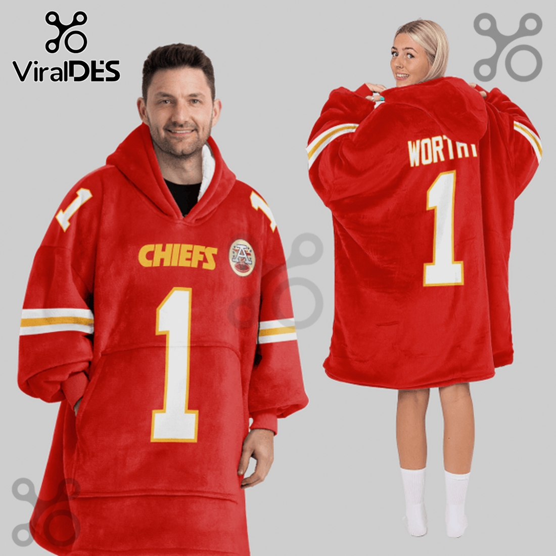 Kansas City Chiefs 1 Player Snuggle Hoodie Blanket Kansas City Chiefs 1 Player Snuggle Hoodie Blanket
