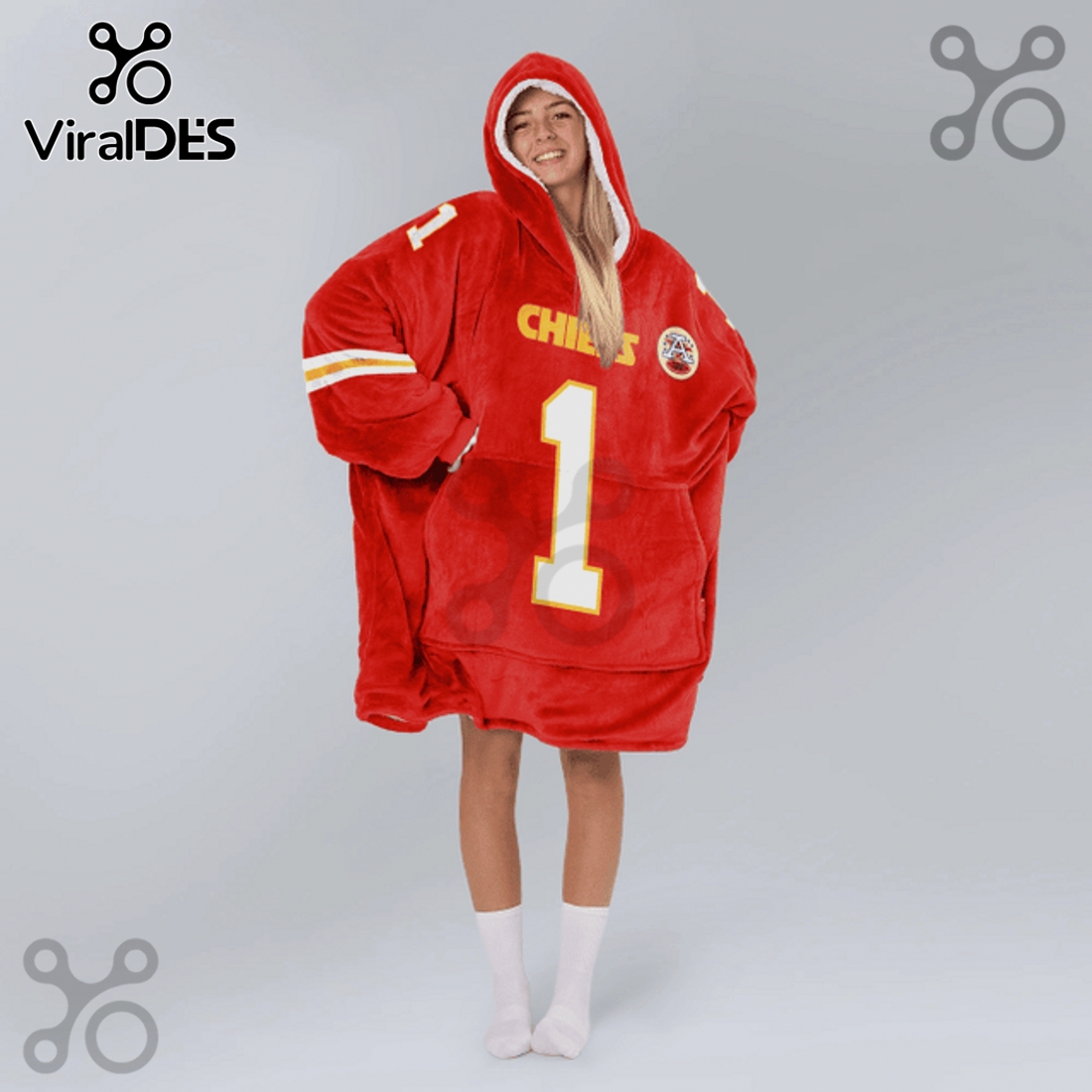 Kansas City Chiefs 1 Player Snuggle Hoodie Blanket Kansas City Chiefs 1 Player Snuggle Hoodie Blanket