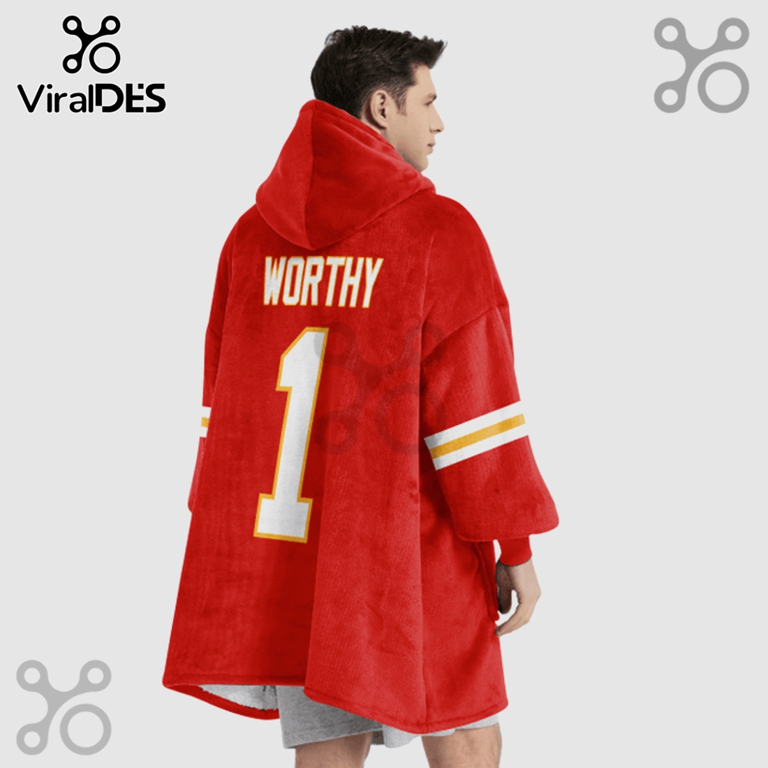 Kansas City Chiefs 1 Player Snuggle Hoodie Blanket Kansas City Chiefs 1 Player Snuggle Hoodie Blanket