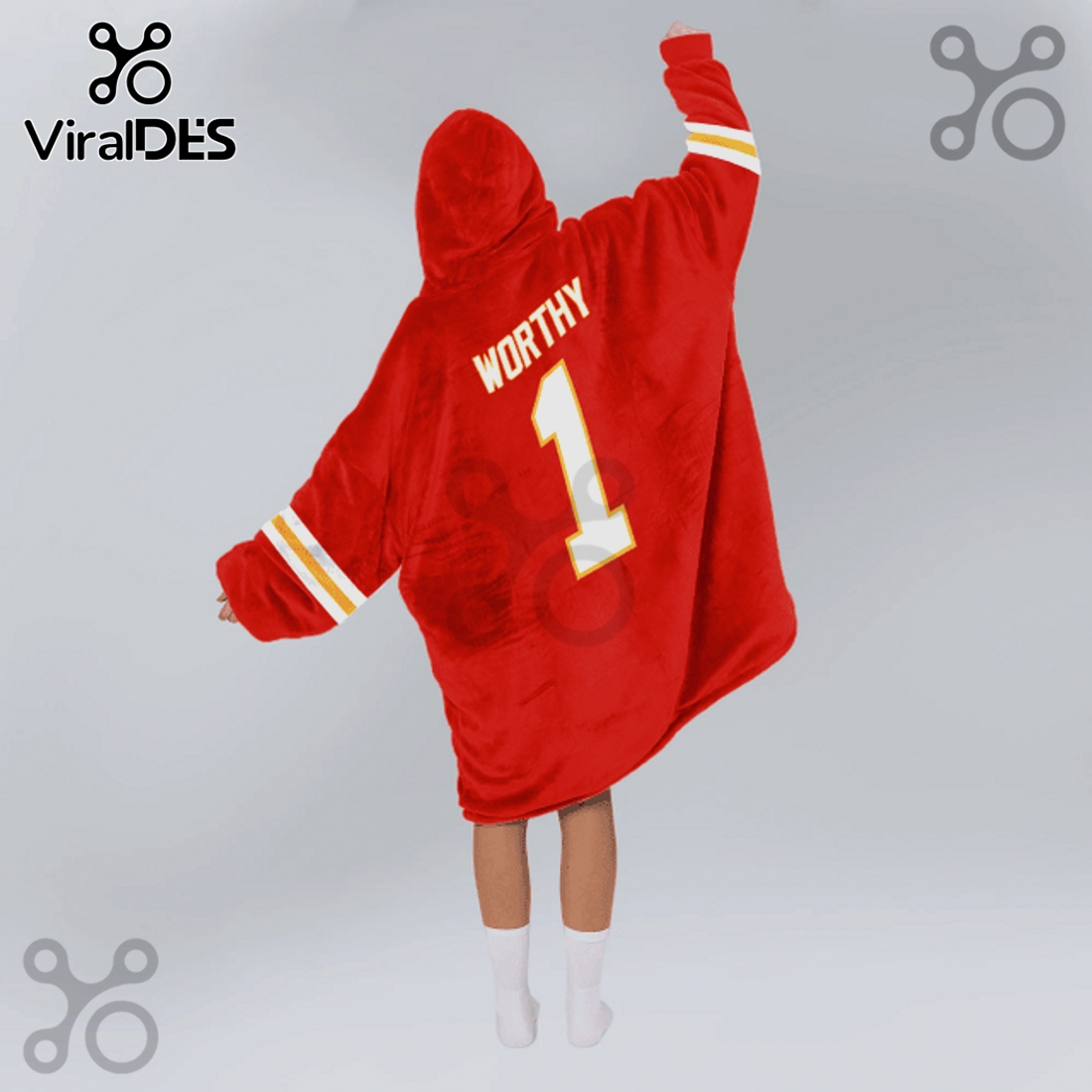Kansas City Chiefs 1 Player Snuggle Hoodie Blanket Kansas City Chiefs 1 Player Snuggle Hoodie Blanket