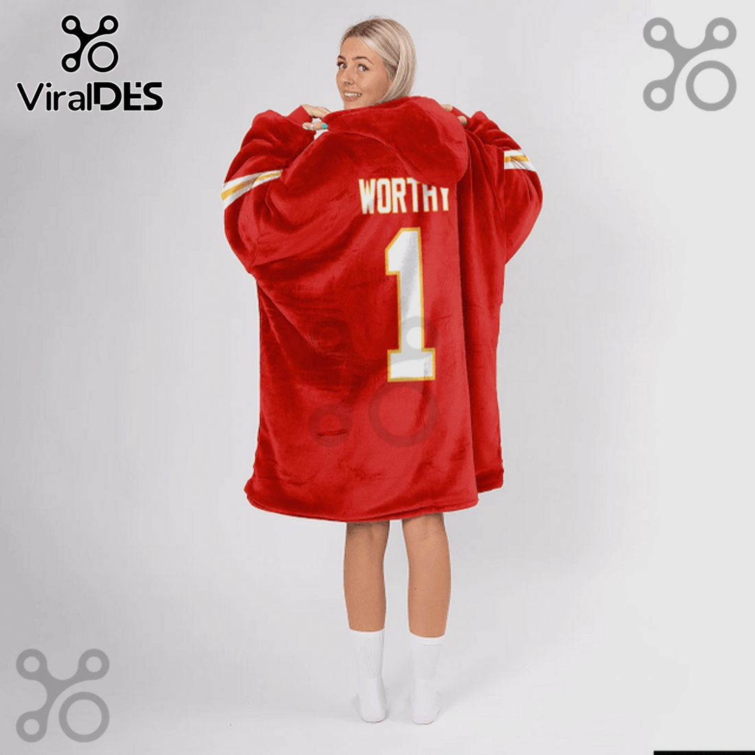 Kansas City Chiefs 1 Player Snuggle Hoodie Blanket Kansas City Chiefs 1 Player Snuggle Hoodie Blanket