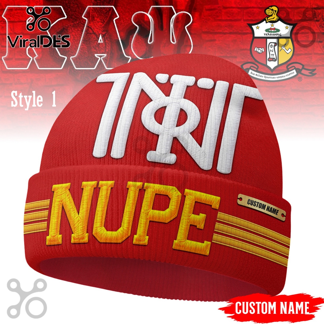 Kappa Alpha Psi Custom Name Beanie Hat Kappa Alpha Psi Custom Name Beanie Hat