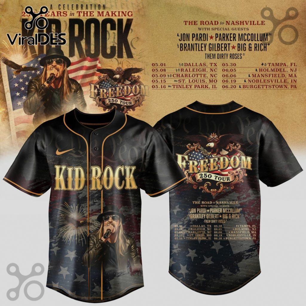 Kid Rock Freedom Tour 250 Baseball Jersey