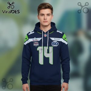 Seattle Seahawks Darnold 14 Super Bowl LVII 50th Anniversary 3D Hoodie