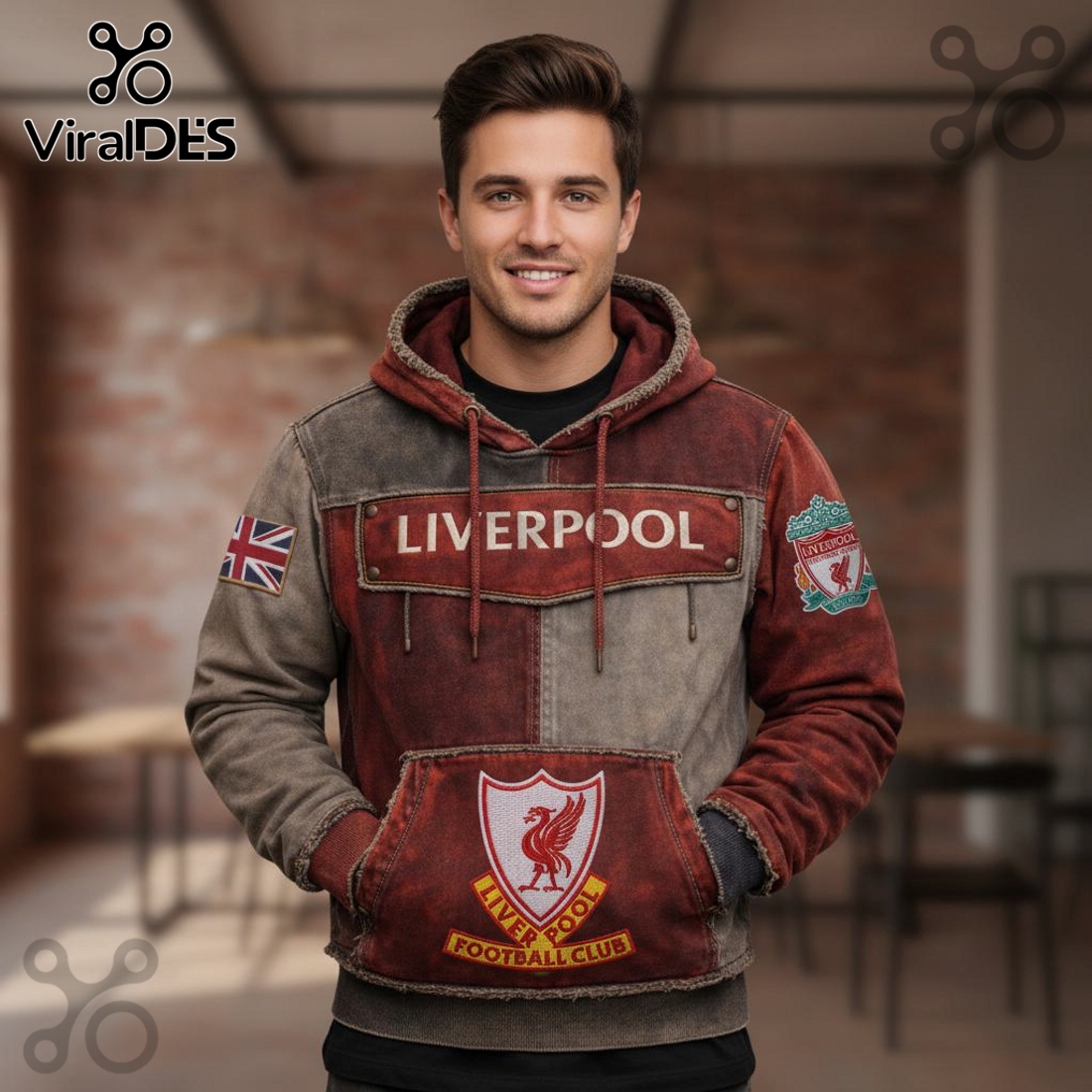 Liverpool Football Club Vintage Style Graphic Hoodie Liverpool Football Club Vintage Style Graphic Hoodie