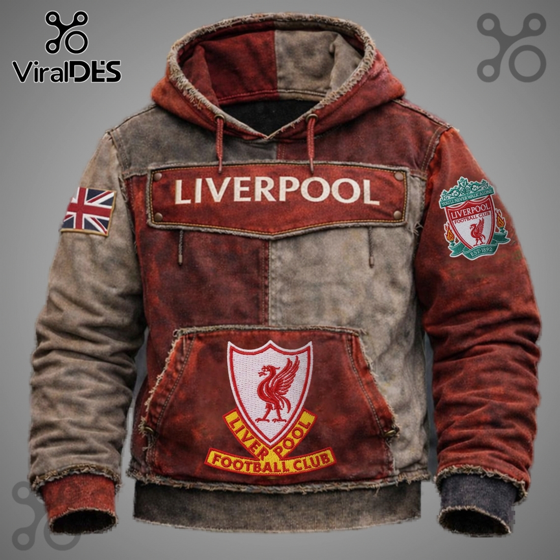 Liverpool Football Club Vintage Style Graphic Hoodie Liverpool Football Club Vintage Style Graphic Hoodie