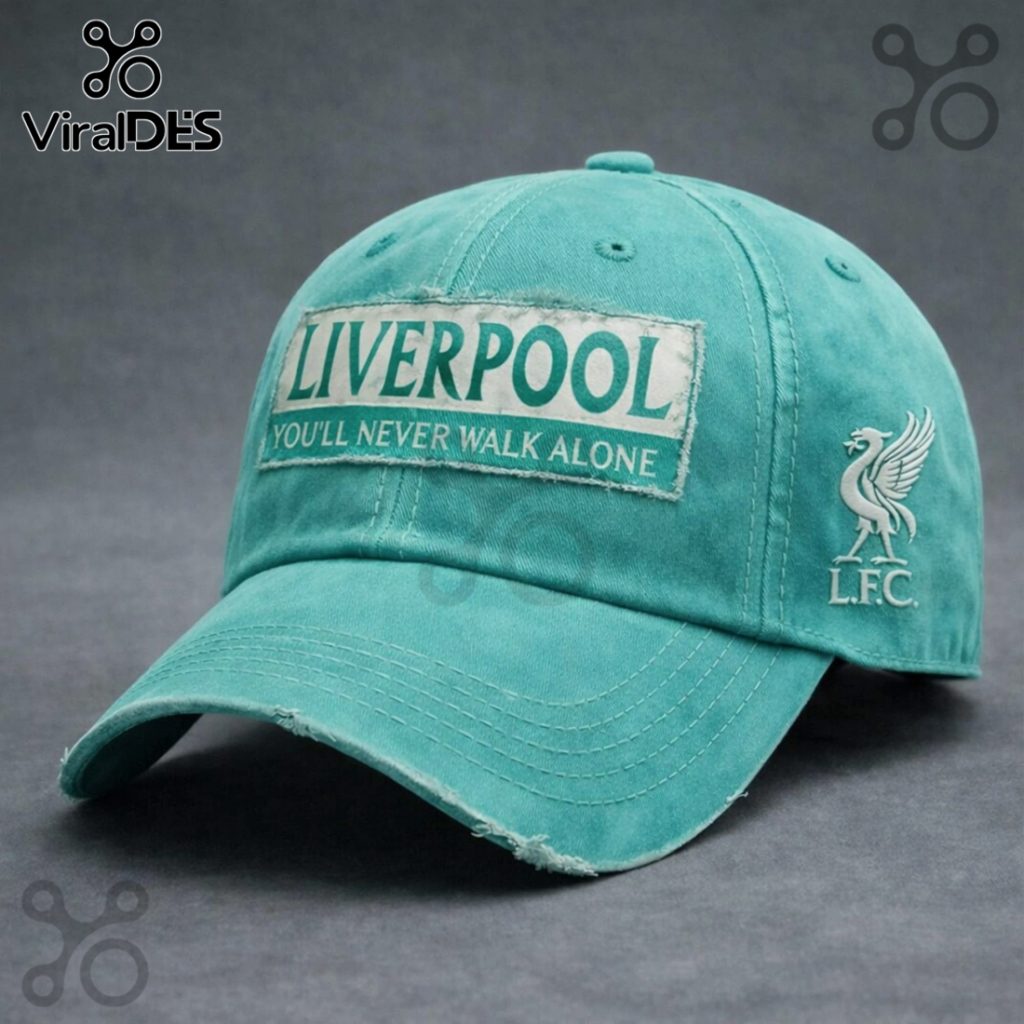 Liverpool You’ll Never Walk Alone Distressed Embroidered Baseball Cap