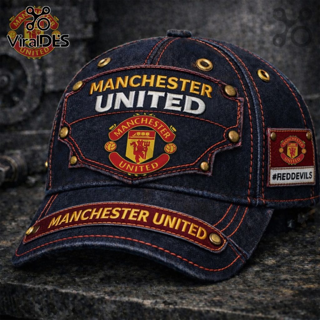 Manchester United Denim Distressed Premium Fashion Baseball Cap