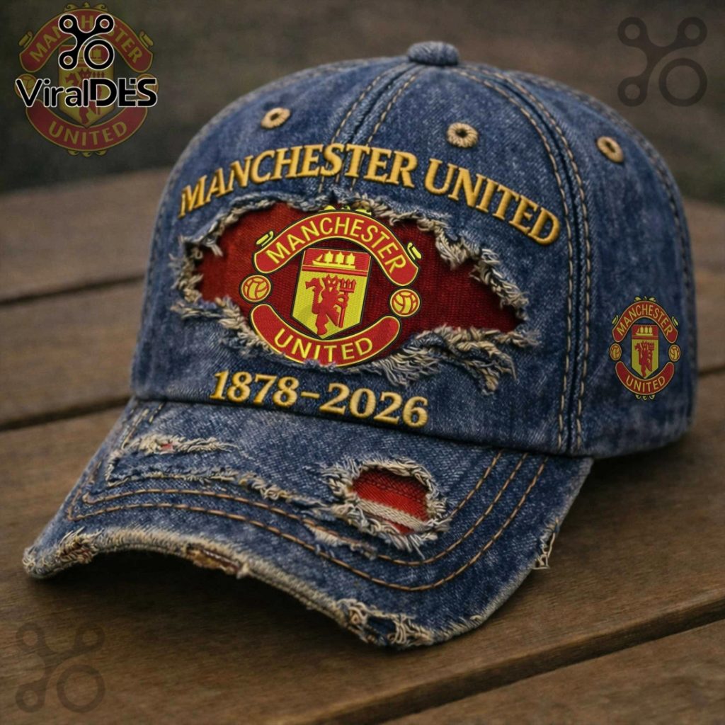Manchester United Distressed Denim Vintage 1878-2026 Baseball Cap