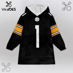 Pittsburgh Steelers blanket hoodie with the number 1 and sleeve stripes.!