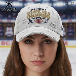 USA Hockey Olympic Gold Champions 2026 Distressed Adjustable Hat