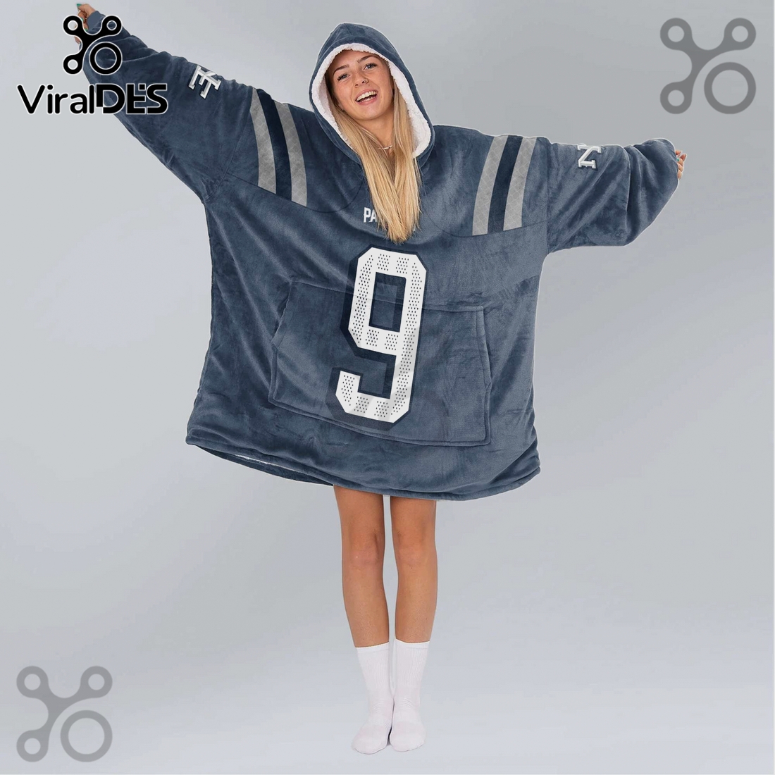New England Patriots Boutte 9 NFL Oversized Wearable Blanket Hoodie New England Patriots Boutte 9 NFL Oversized Wearable Blanket Hoodie