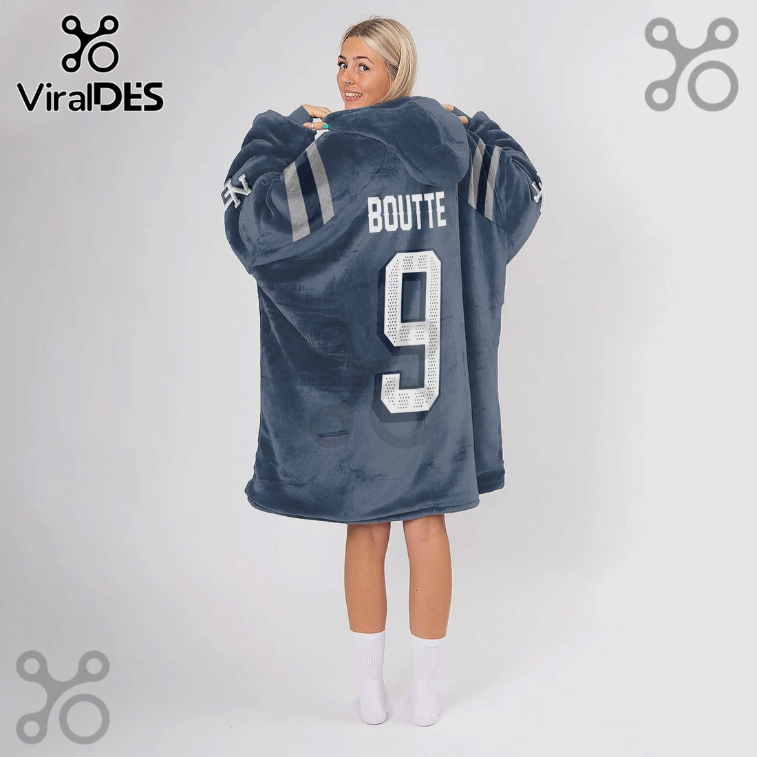 New England Patriots Boutte 9 NFL Oversized Wearable Blanket Hoodie New England Patriots Boutte 9 NFL Oversized Wearable Blanket Hoodie