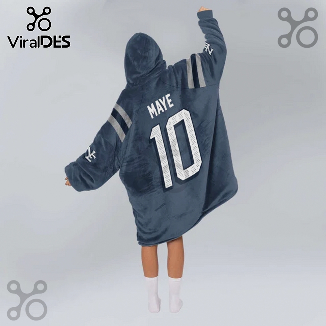 New England Patriots Maye 10 NFL Oversized Blanket Hoodie New England Patriots Maye 10 NFL Oversized Blanket Hoodie