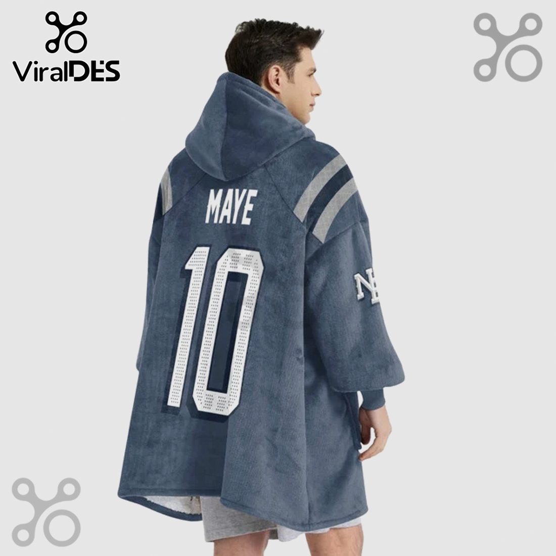 New England Patriots Maye 10 NFL Oversized Blanket Hoodie New England Patriots Maye 10 NFL Oversized Blanket Hoodie