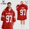 New England Patriots Maye 10 NFL Red Jersey Oversized Blanket Hoodie New England Patriots Maye 10 NFL Red Jersey Oversized Blanket Hoodie