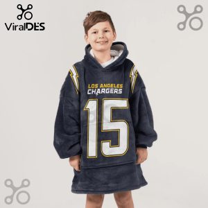 Los Angeles Chargers #15 oversized hoodie blanket on a kid.!