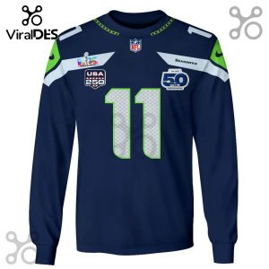 Long sleeve shirt with a Seattle Seahawks-themed Super Bowl LIX design and the number 11.!