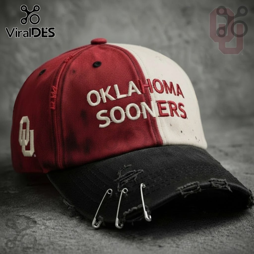 Oklahoma Sooners Distressed Embroidered Vintage Style Hat