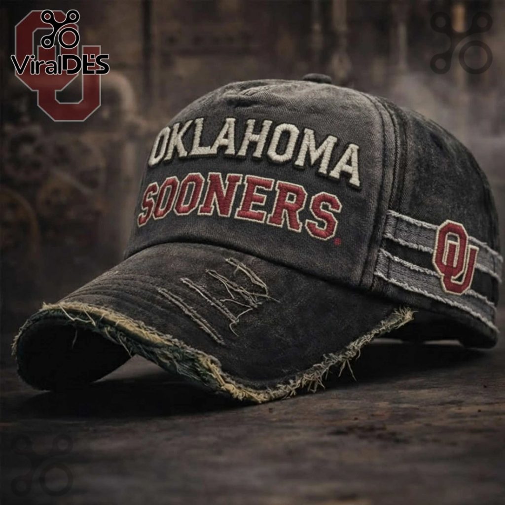 Oklahoma Sooners Vintage Distressed Graphic Washed Cotton Twill Hat