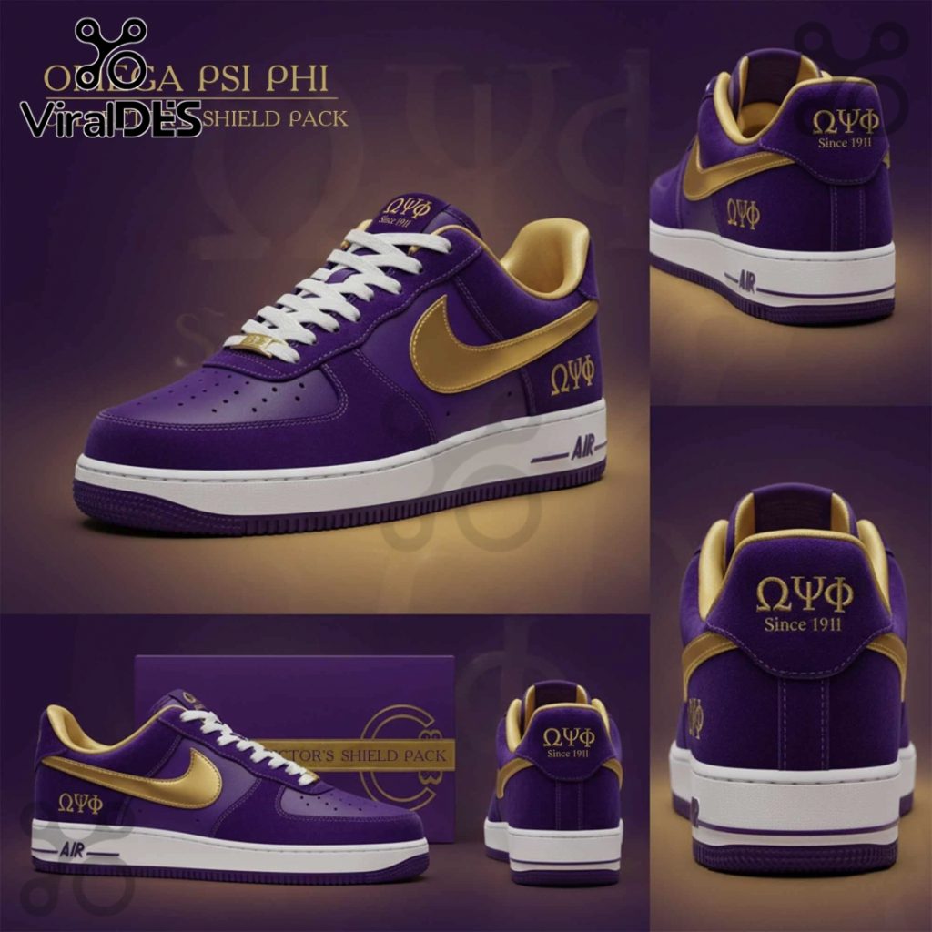 Omega Psi Phi Collector’s Shield Pack Premium Air Force 1 Sneakers