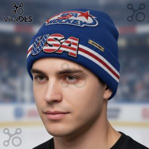 USA Hockey Personalized 3D Embroidered Winter Beanie Hat