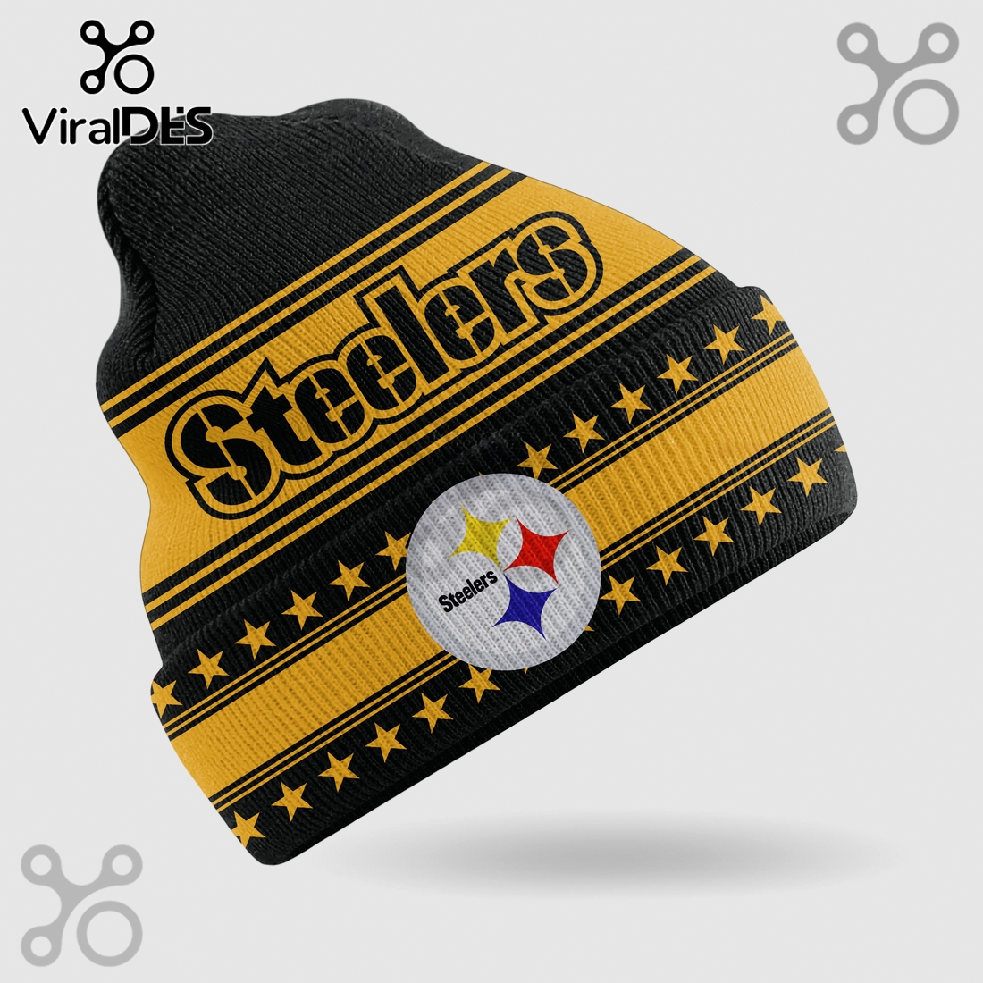 Pittsburgh Steelers NFL Team Logo Knit Beanie Hat Pittsburgh Steelers NFL Team Logo Knit Beanie Hat