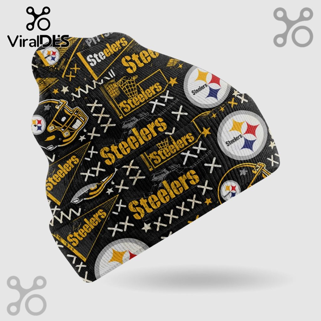 Pittsburgh Steelers Patterned NFL Fan Beanie Hat