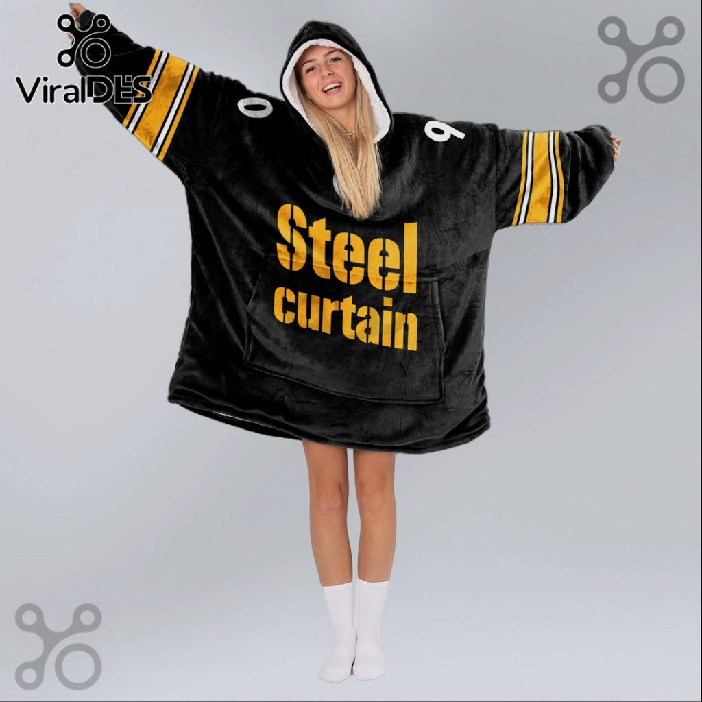 Pittsburgh Steelers Steel Curtain Watt 90 Oversized Wearable Blanket Hoodie