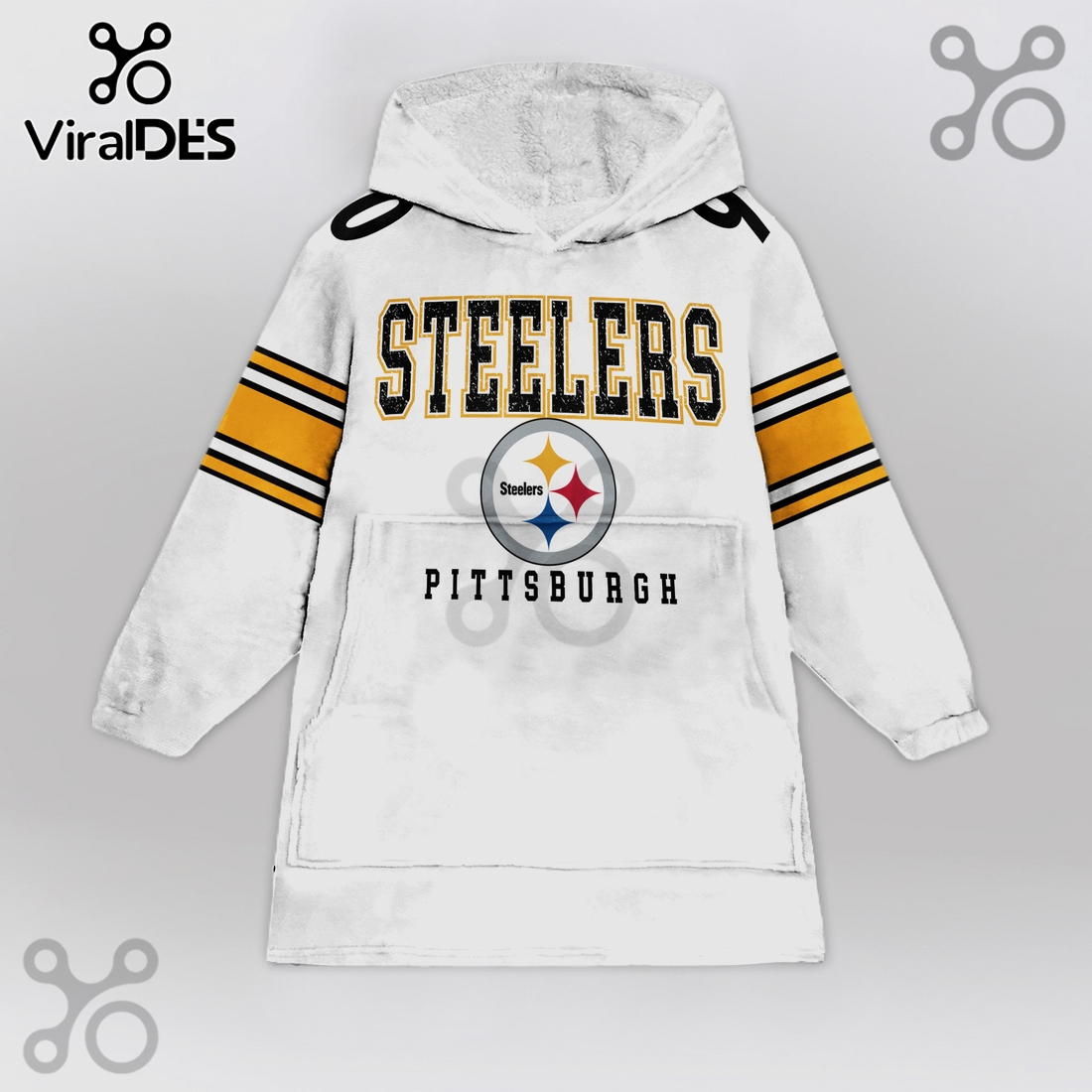 Pittsburgh Steelers Watt 90 Oversized Wearable Blanket Hoodie Pittsburgh Steelers Watt 90 Oversized Wearable Blanket Hoodie