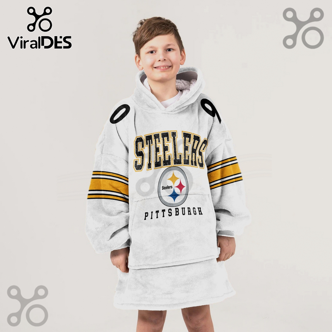 Pittsburgh Steelers Watt 90 Oversized Wearable Blanket Hoodie Pittsburgh Steelers Watt 90 Oversized Wearable Blanket Hoodie