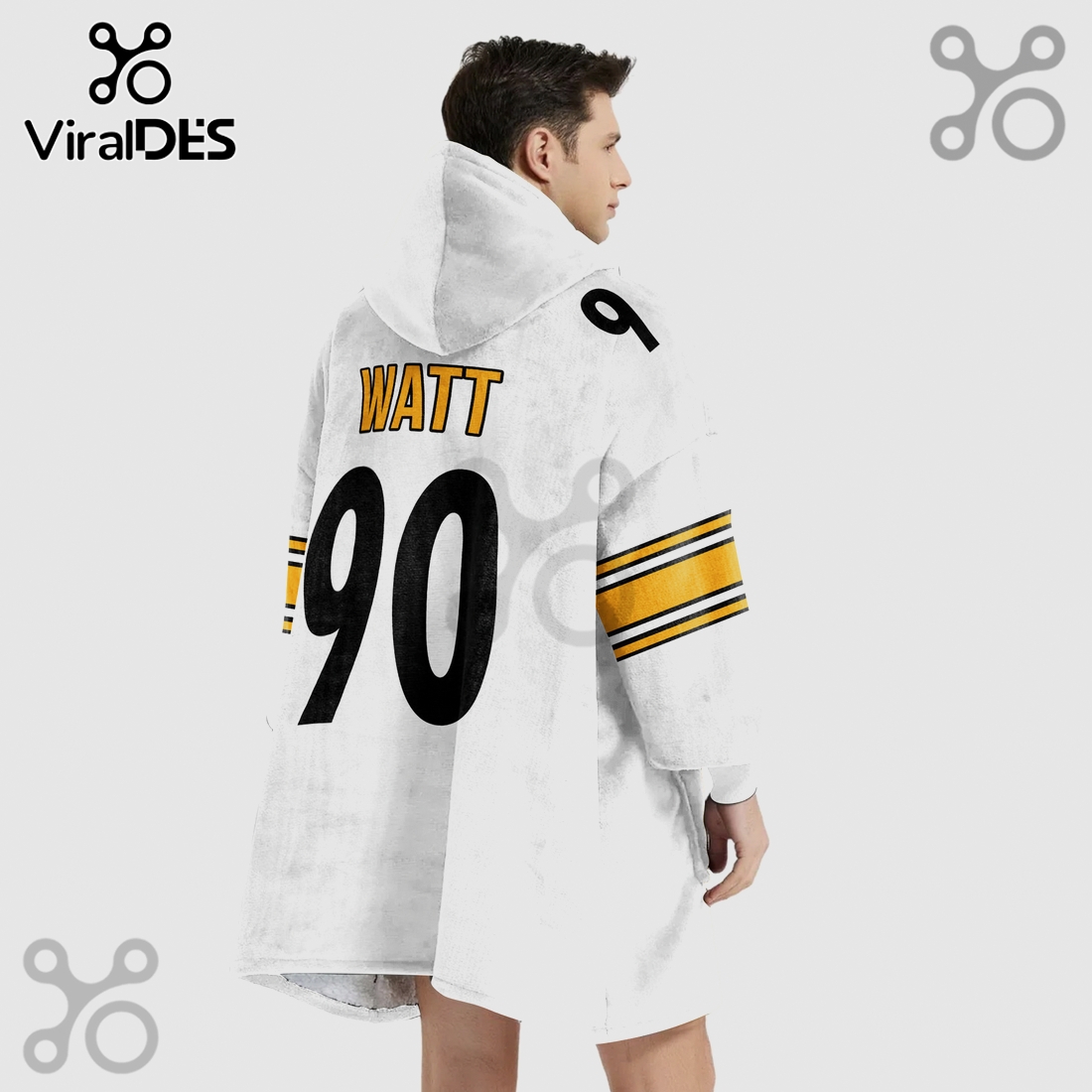 Pittsburgh Steelers Watt 90 Oversized Wearable Blanket Hoodie Pittsburgh Steelers Watt 90 Oversized Wearable Blanket Hoodie