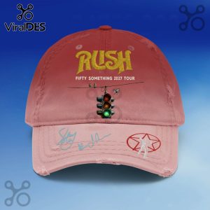 Rush Fifty Something 2027 Tour Autographed Distressed Baseball Cap