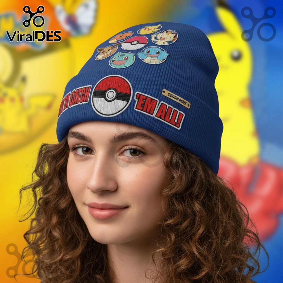 Pokemon Custom Name Beanie Hat Pokemon Custom Name Beanie Hat