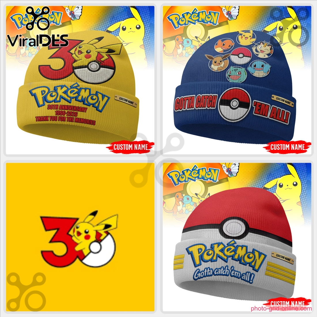 Pokemon Custom Name Beanie Hat Pokemon Custom Name Beanie Hat