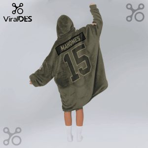 Olive green oversized hoodie blanket with 'MAHOMES' and the number '15' on the back.!