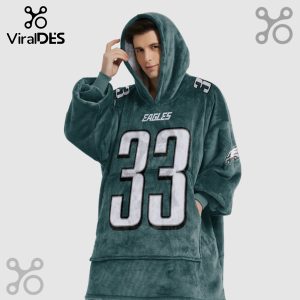 Eagles #33 hooded blanket. Sports team apparel featuring a cozy oversized fit.!