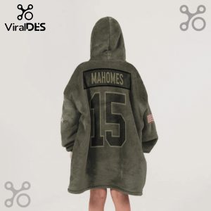 Olive green oversized hoodie featuring 'Mahomes' and '15' on the back.!